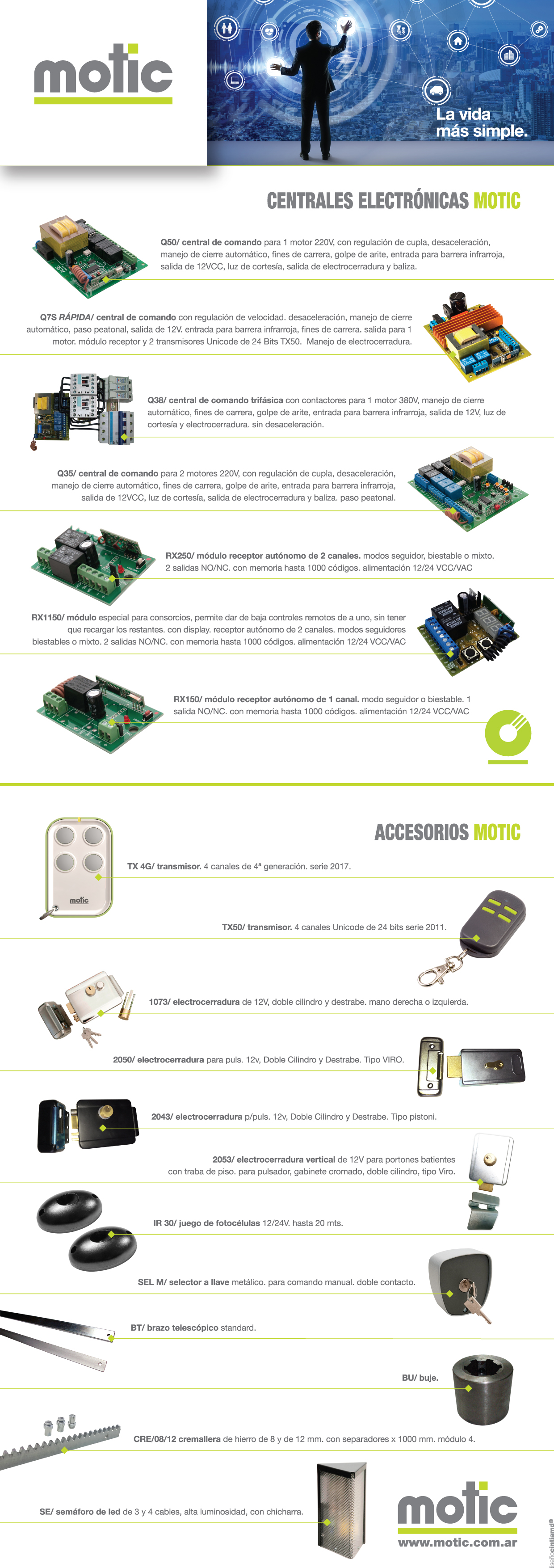MOTIC Domo 4G- Kit Motor Puerta Batiente 2 hojas - Motores para
